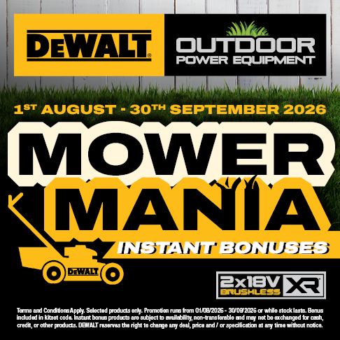 DEWALT Mower Mania Aug-Sep 2026 DEWALT Mower Mania Aug-Sep 2026